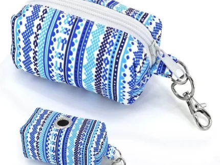 ⭐️Pawsome Pets⭐️ - Art Deco Poop Bag Holder - Blue / No