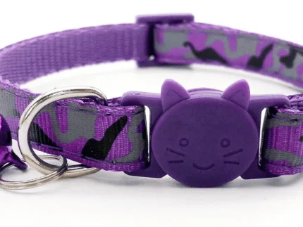⭐️Pawsome Pets⭐️ - Black Camouflage Breakaway Safety Cat Collar - Purple