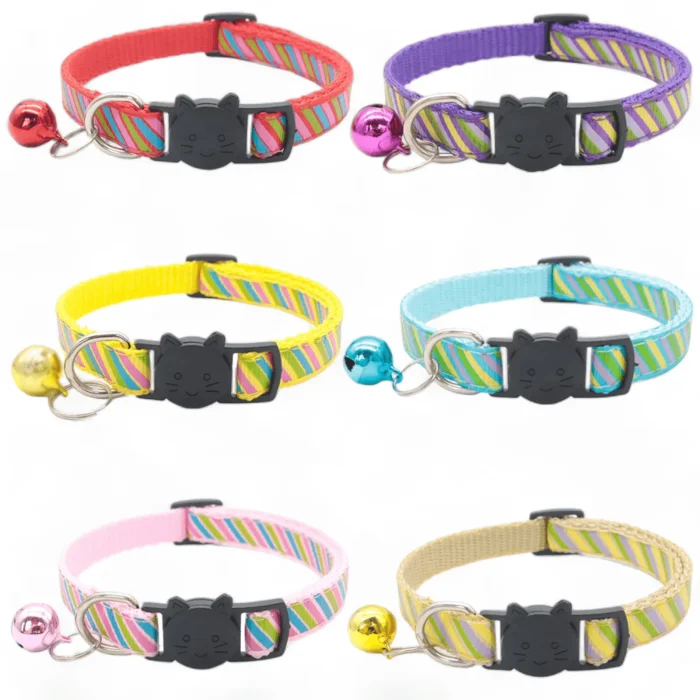 ⭐️Pawsome Pets⭐️ - Candy Cane Breakaway Safety Kitten Collar - LightCoral