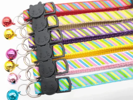 ⭐️Pawsome Pets⭐️ - Candy Cane Breakaway Safety Kitten Collar - LightCoral
