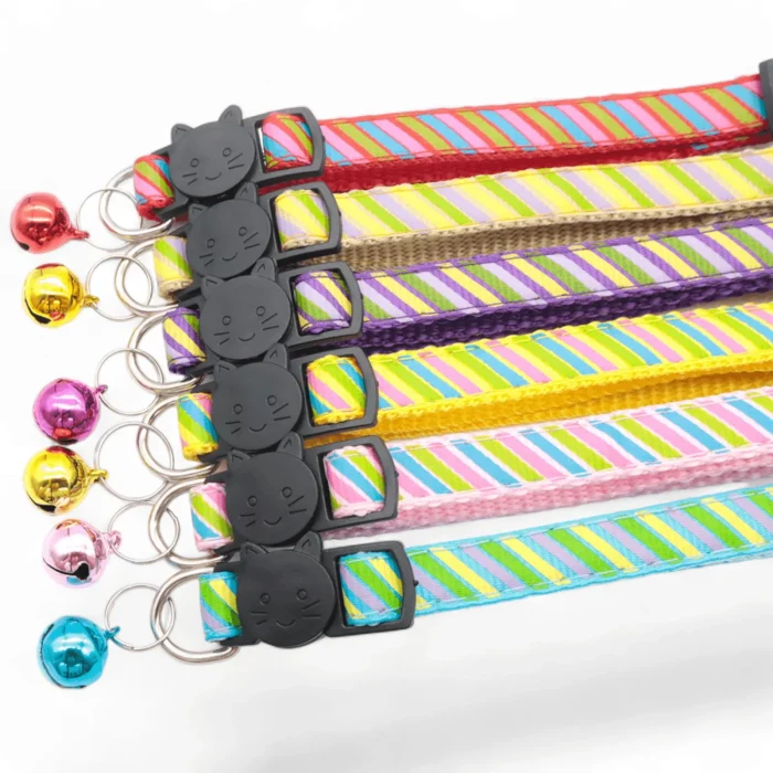 ⭐️Pawsome Pets⭐️ - Candy Cane Breakaway Safety Kitten Collar - LightCoral