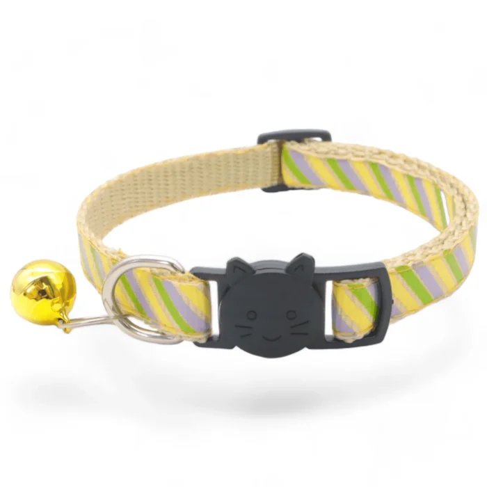 ⭐️Pawsome Pets⭐️ - Candy Cane Breakaway Safety Kitten Collar - PaleGoldenRod