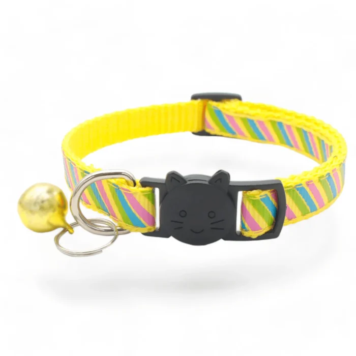 ⭐️Pawsome Pets⭐️ - Candy Cane Breakaway Safety Kitten Collar - Yellow