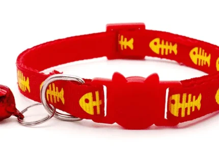 ⭐️Pawsome Pets⭐️ - Fish Breakaway Safety Cat Collar - Red