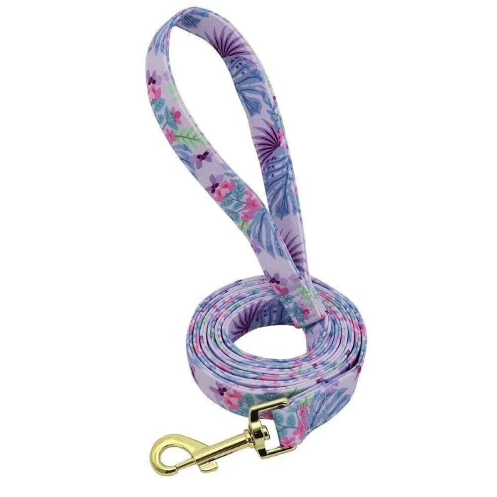 ⭐️Pawsome Pets⭐️ - Flower Design Dog Lead - MediumOrchid
