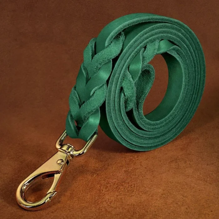 ⭐️Pawsome Pets⭐️ - Heavy Duty Leather Dog Lead - Green