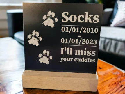 ⭐️Pawsome Pets⭐️ - Laser Engraved Paw Print Ink & Aluminum Kit - Memorial - Black
