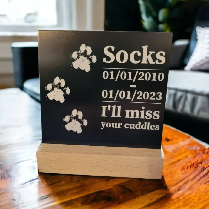 ⭐️Pawsome Pets⭐️ - Laser Engraved Paw Print Ink & Aluminum Kit - Memorial - Black