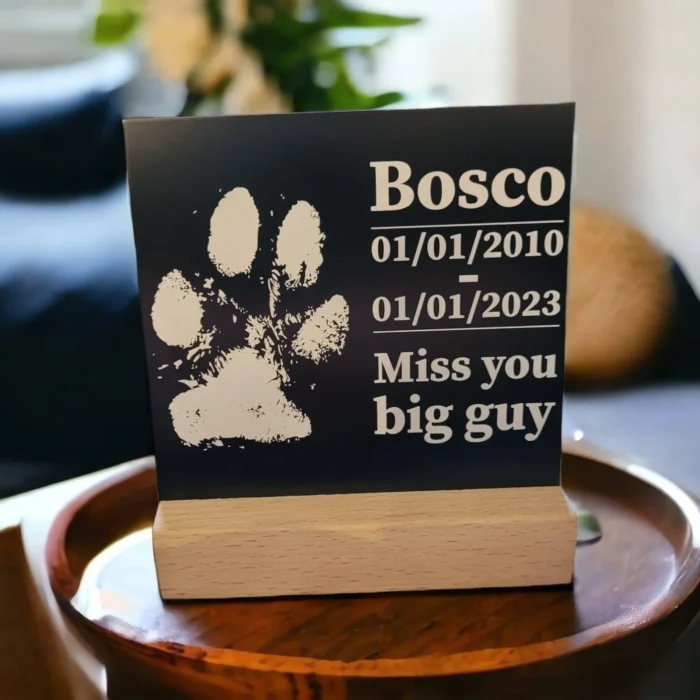 ⭐️Pawsome Pets⭐️ - Laser Engraved Paw Print Ink & Aluminum Kit - Memorial - Black