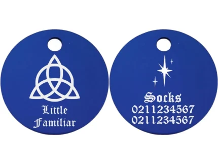 ⭐️Pawsome Pets⭐️ - Little Familiar Round Aluminum Cat & Dog ID Pet Tag - RoyalBlue / Small (Cat)