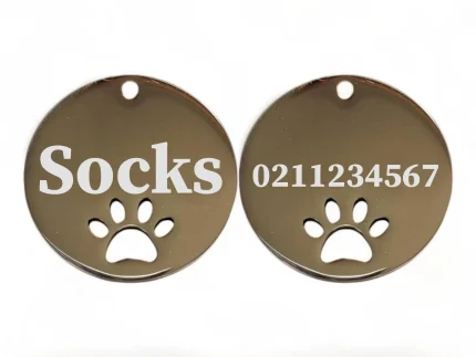 I Need Space & Do Not Pet | Dog Lead | ⭐️Pawsome Pets⭐️ - Name Front & Number Back Round Paw Print