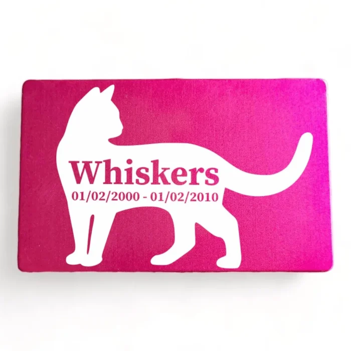 ⭐️Pawsome Pets⭐️ - Pet Memorial Plaque Silhouette - DeepPink / Cat / Indoor