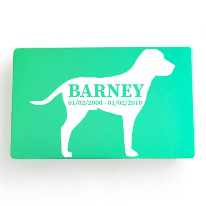 ⭐️Pawsome Pets⭐️ - Pet Memorial Plaque Silhouette - MediumSeaGreen / Dog / Indoor