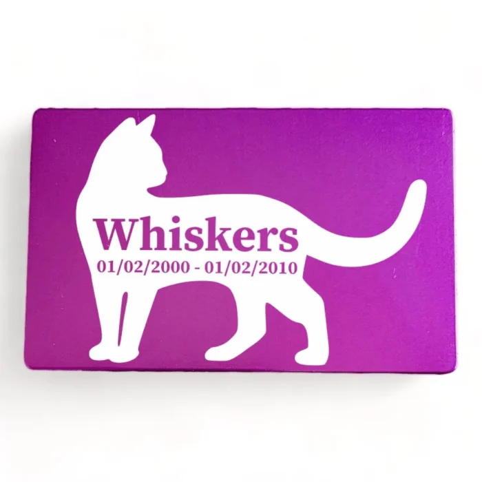 ⭐️Pawsome Pets⭐️ - Pet Memorial Plaque Silhouette - Purple / Cat / Indoor