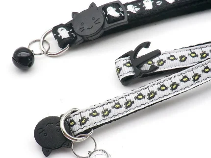 ⭐️Pawsome Pets⭐️ - Spooky Collection Breakaway Safety Kitten Collar - Black Skull & Cross bones