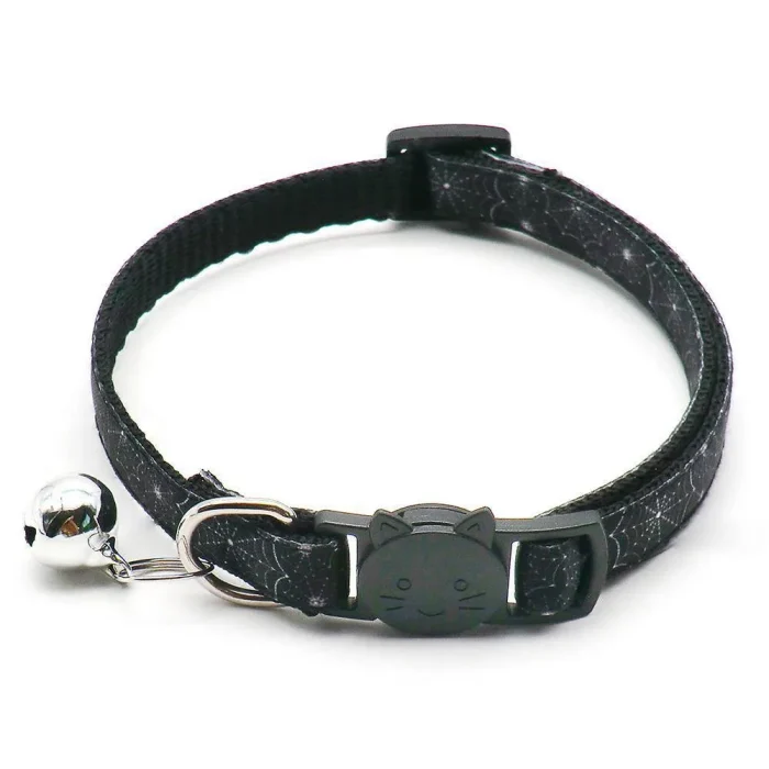⭐️Pawsome Pets⭐️ - Spooky Collection Breakaway Safety Kitten Collar - Black Spider web